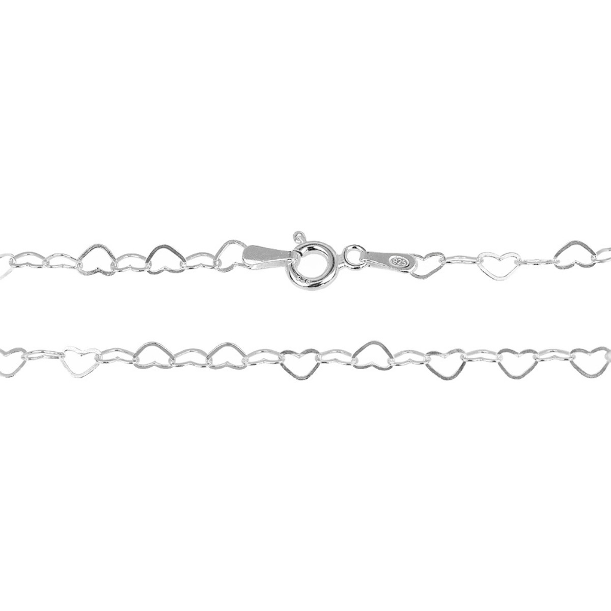 PULSEIRA P925 ELO DE CORAÇÃO VAZADO FIO 3MM