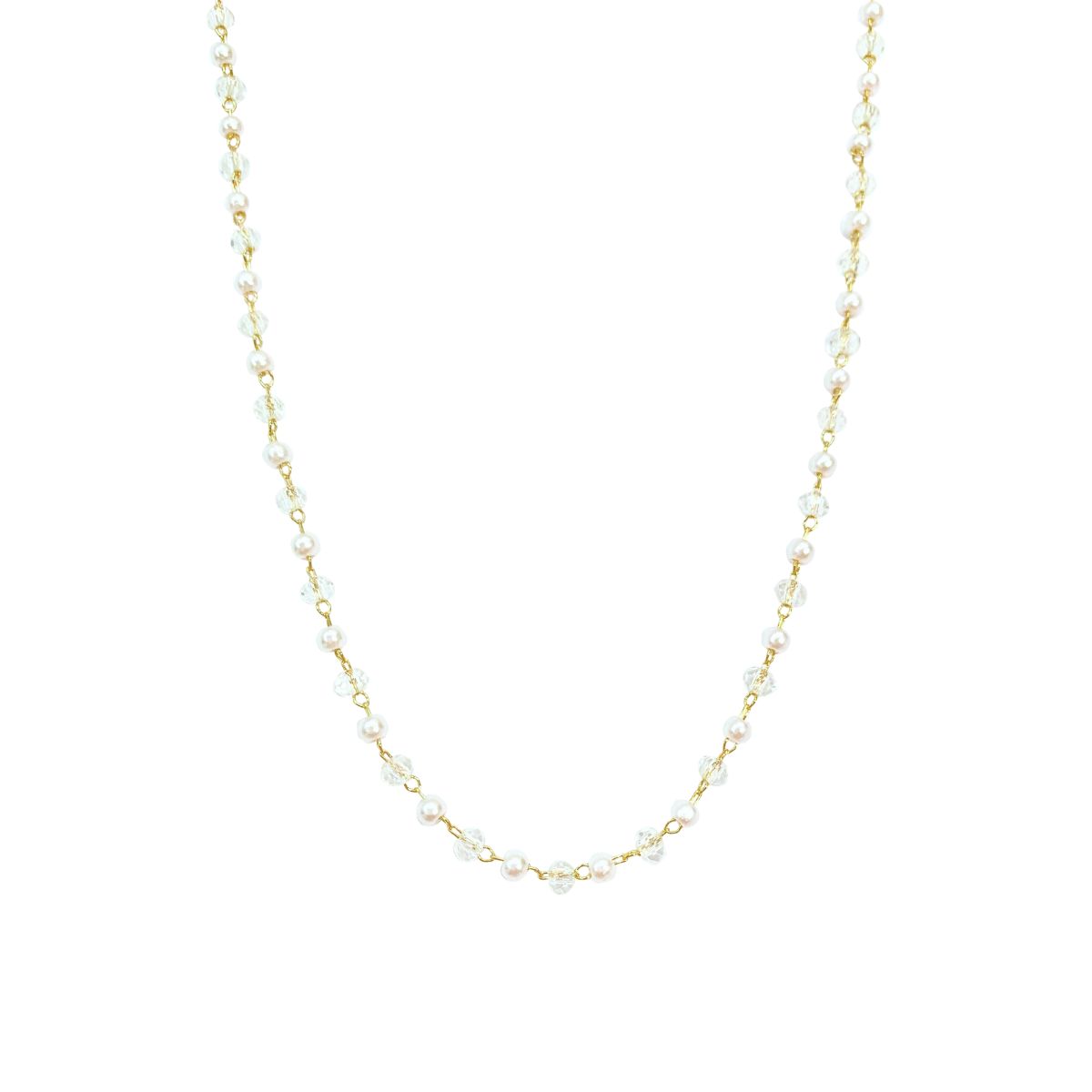 CHOKER TODA DE PEROLA E CRISTAL