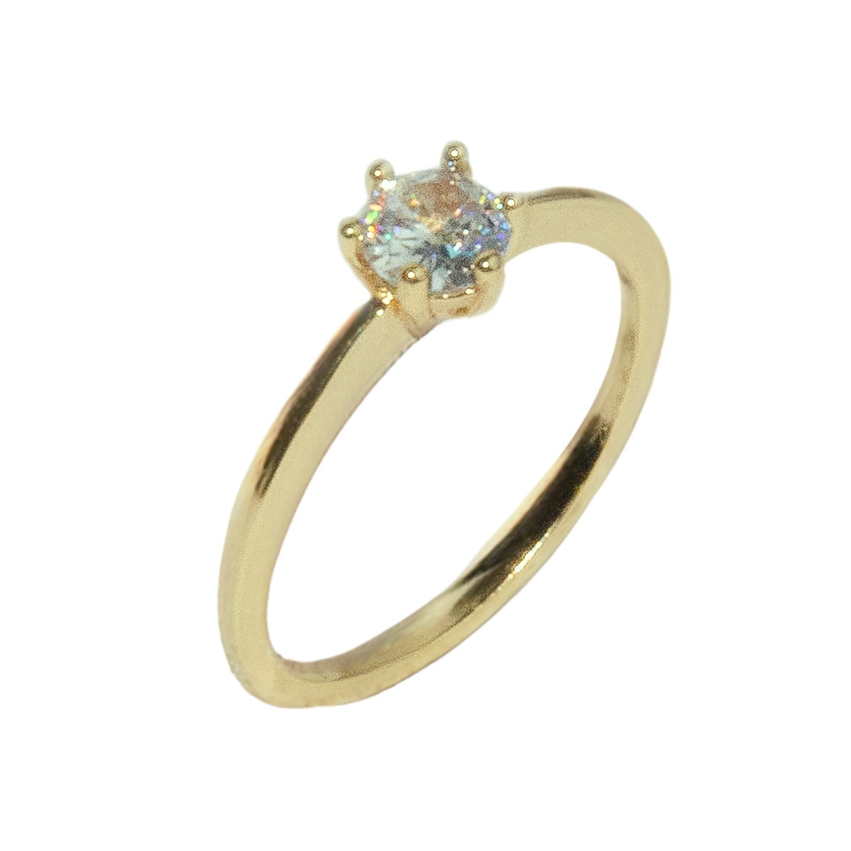 ANEL SOLITARIO ZIRCONIA CRISTAL 6MM