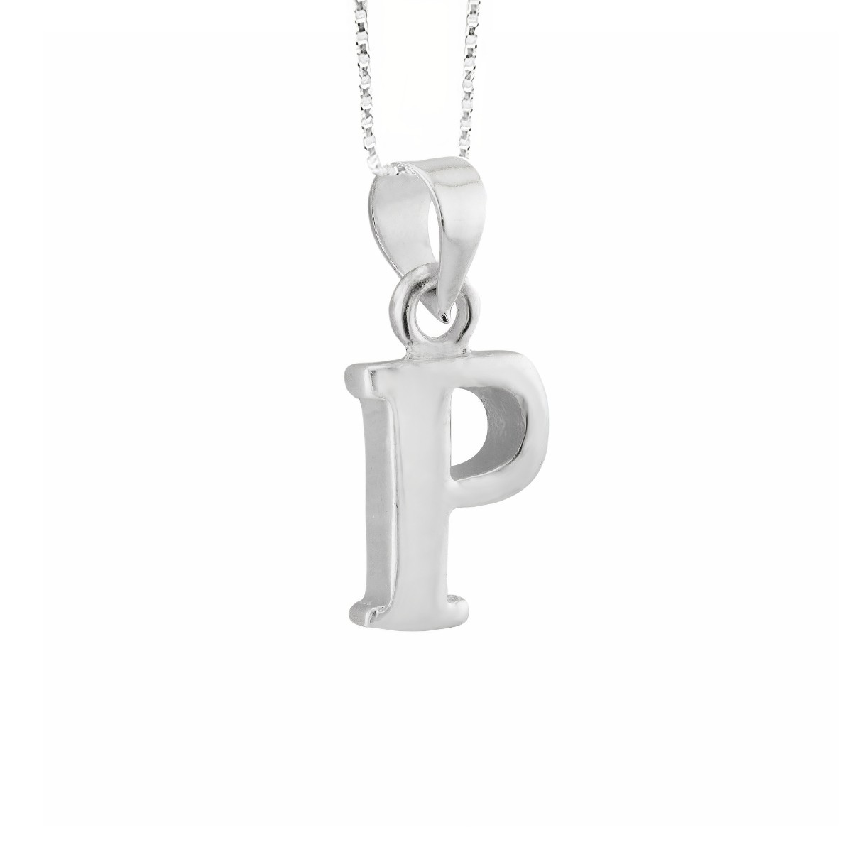 PINGENTE P925 LETRA P LISA 1X1CM