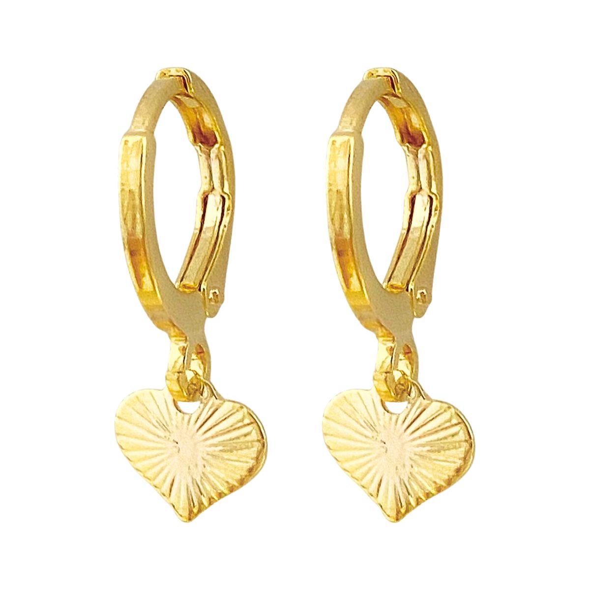 ARGOLA COM PINGENTE CORAÇAO CHAPA RISCADA