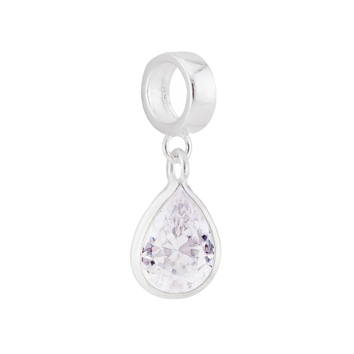 BERLOQUE P925 PONTO DE LUZ ZIRCONIA GOTA CRISTAL 6X8MM