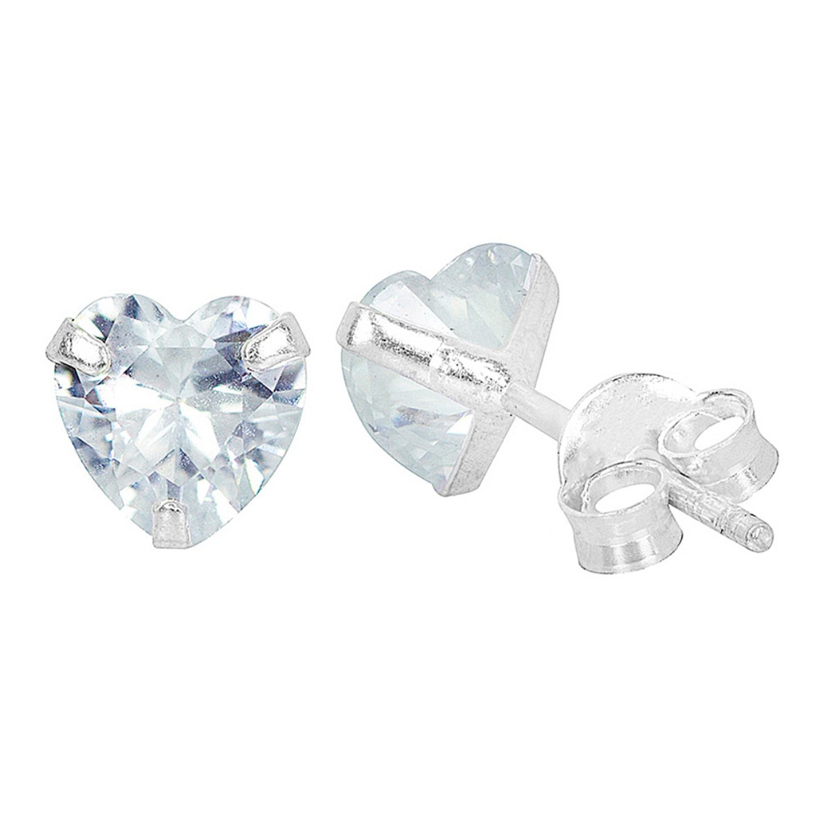 BRINCO PEQUENO P925 CORAÇAO ZIRCONIA CRISTAL 6MM 3 GARRA