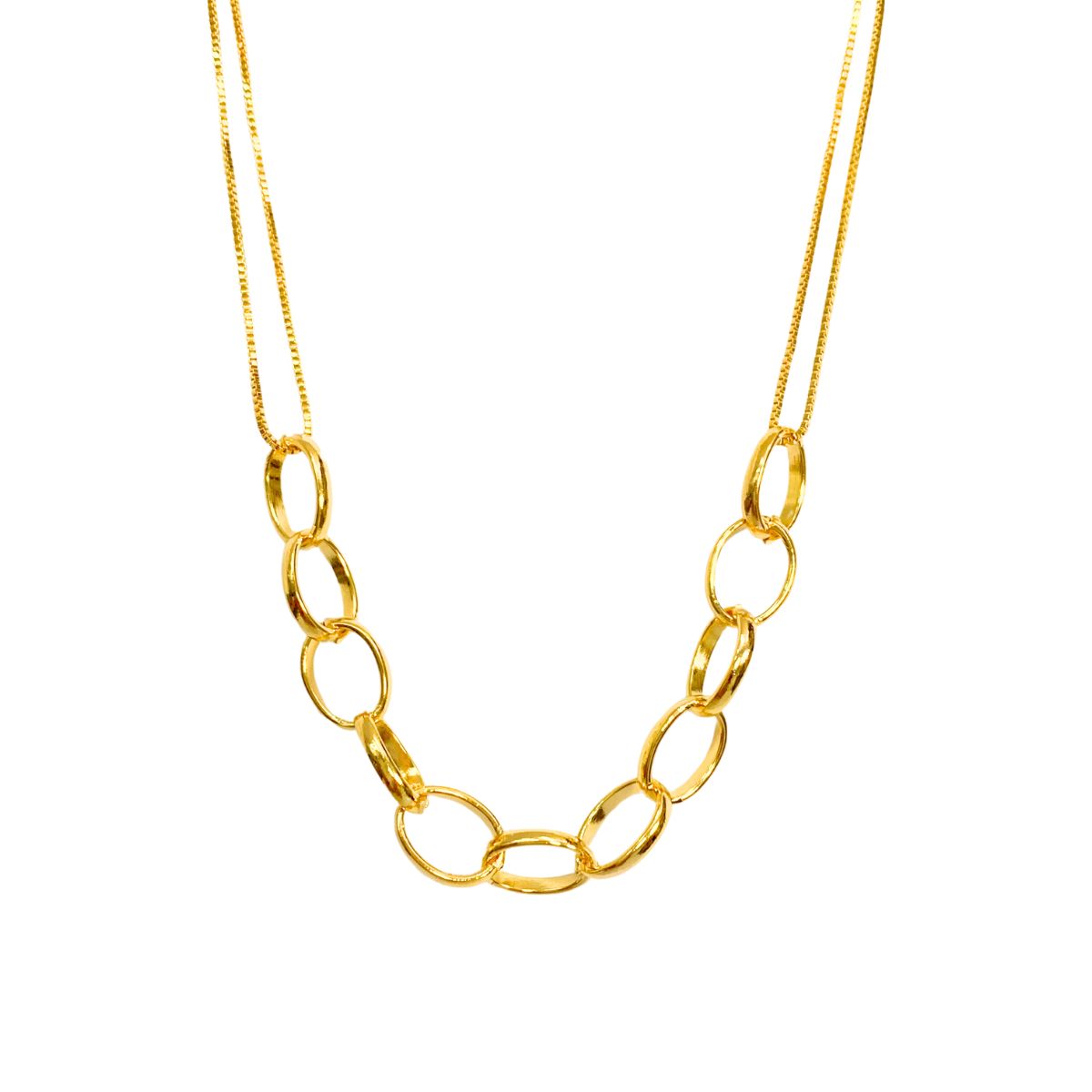 CHOKER VENEZINA DUPLA E COM 11 ELOS