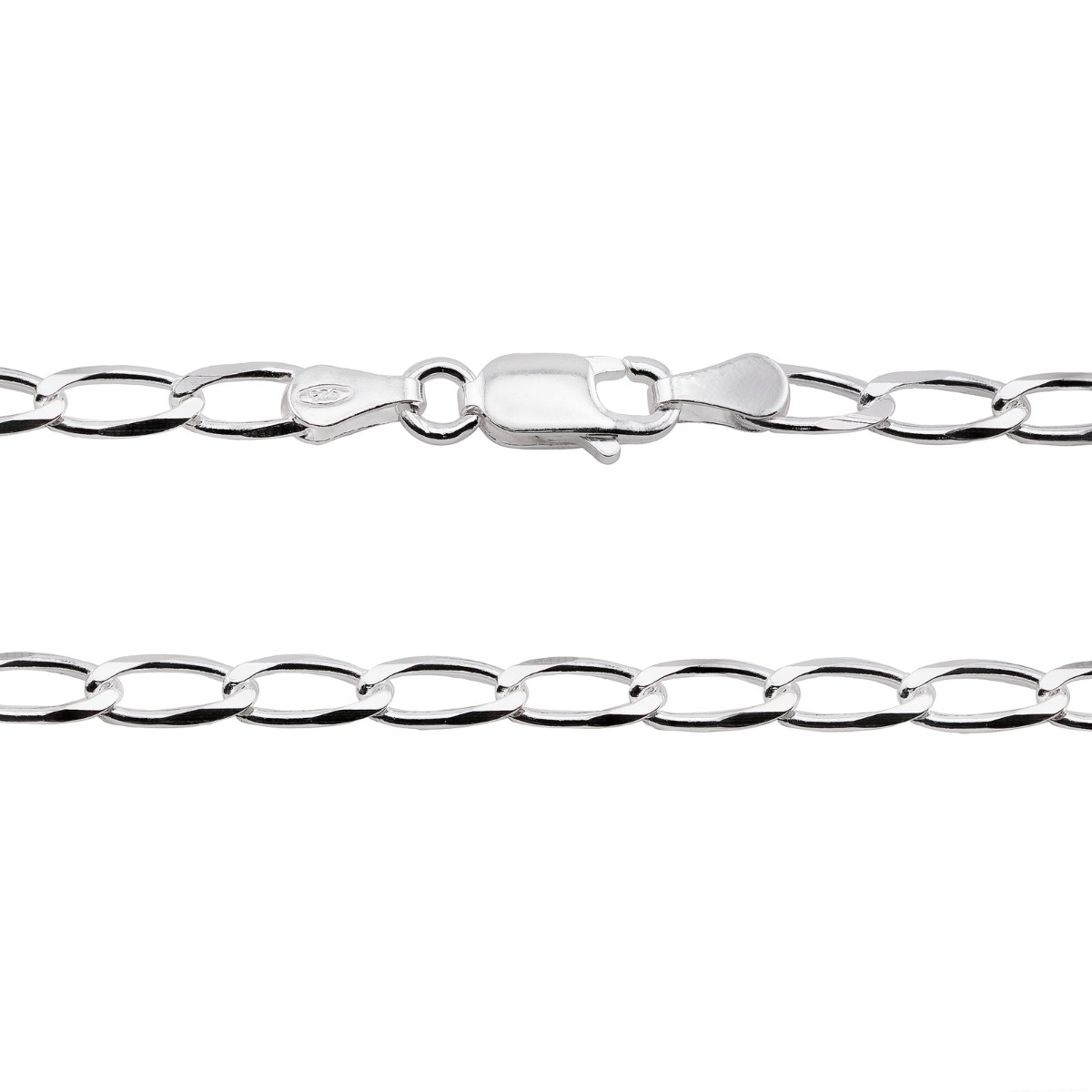 PULSEIRA P925 MASCULINA GRUMET 1X1 FINA ALONGADA 3X7MM 20CM
