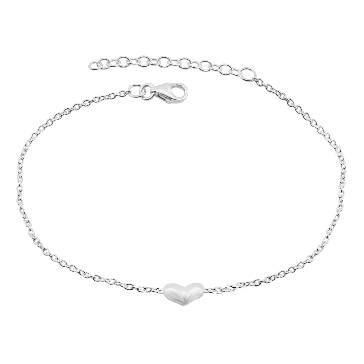 PULSEIRA P925 CORAÇÃO 9MM 16CM + 3CM EXTENSOR