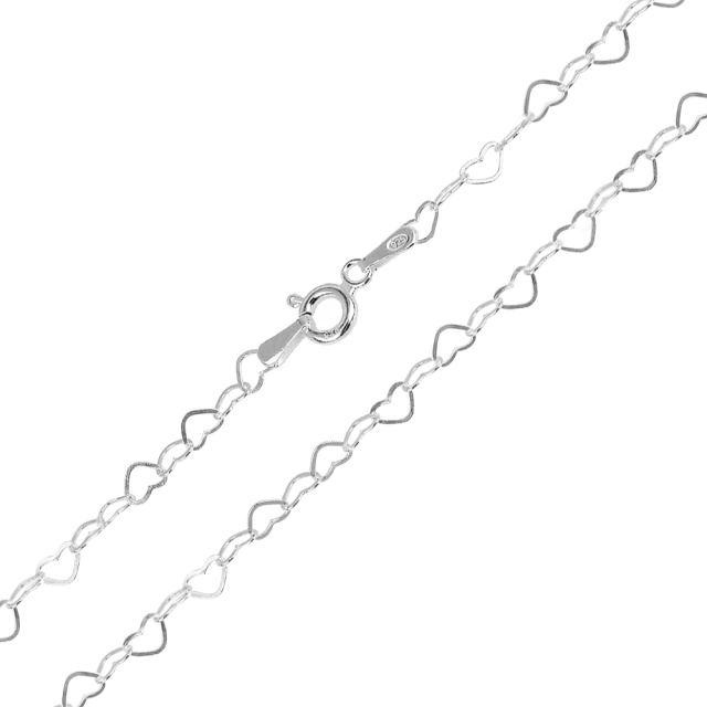 GARGANTILHA P925 ELO DE CORAÇAO VAZADO 3MM