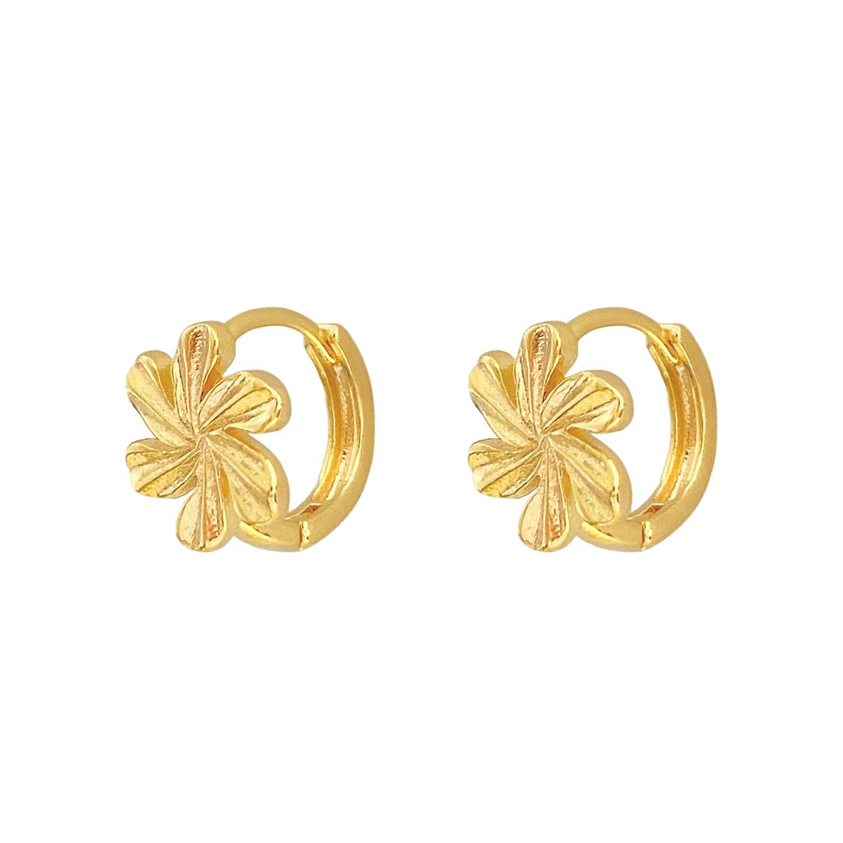 ARGOLA CLICK FLOR COM 6 PETALAS LISA 10X11MM