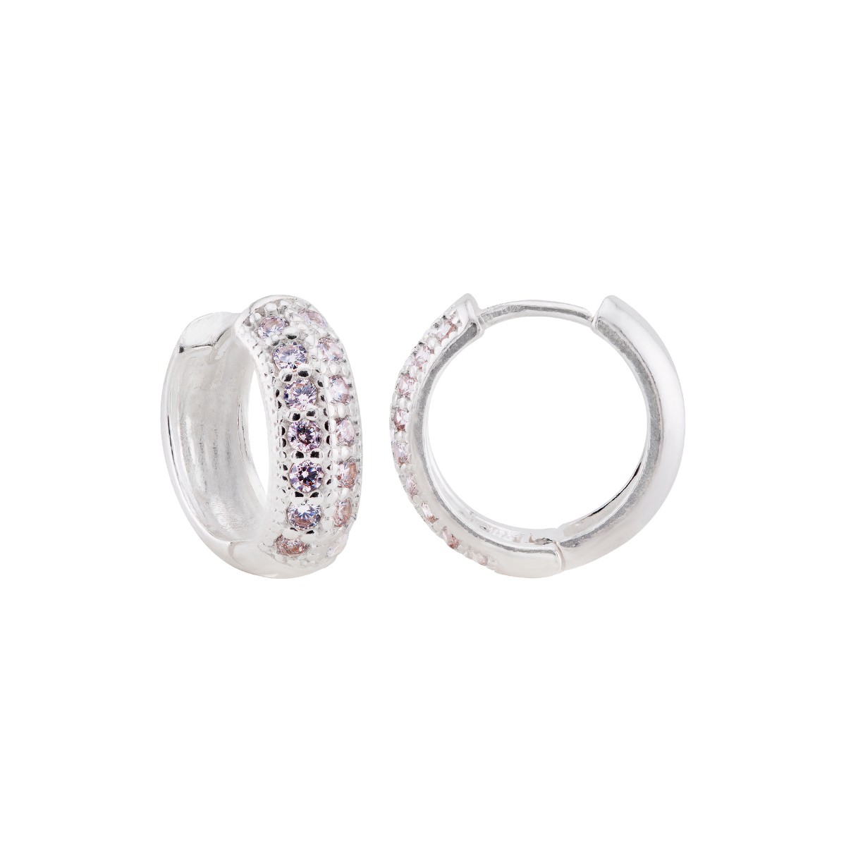 ARGOLA P925 CLICK MEDIA 2 FILEIRAS ZIRCONIA CRISTAL 1,3X1,3CM