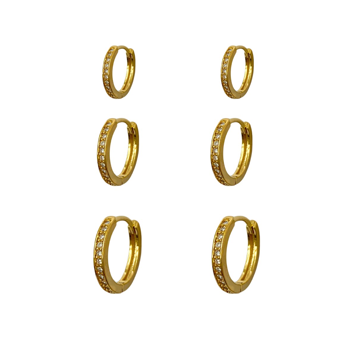 ARGOLA TRIO CLICK COM 1 FILEIRA CRAVEJADA 8MM 10MM 12MM