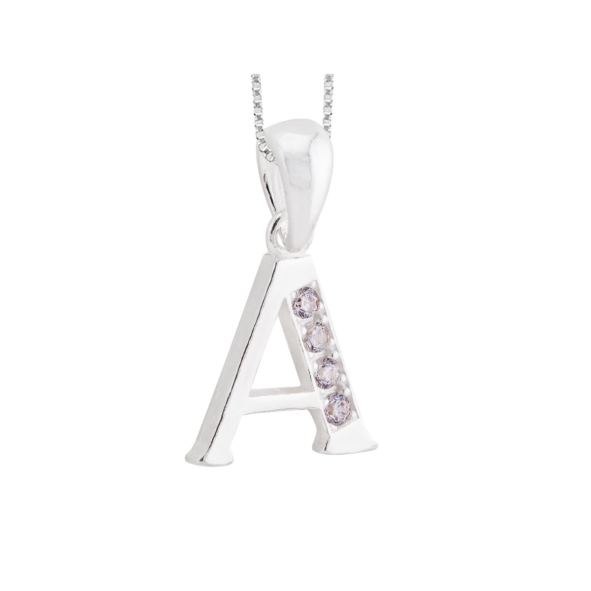 GARGANTILHA P925 VENEZIANA + PINGENTE LETRA CRISTAL (A)