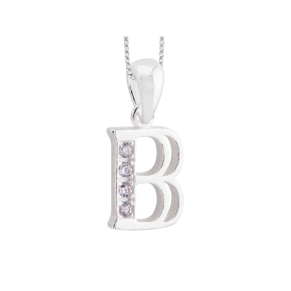 GARGANTILHA P925 VENEZIANA + PINGENTE LETRA CRISTAL (B)