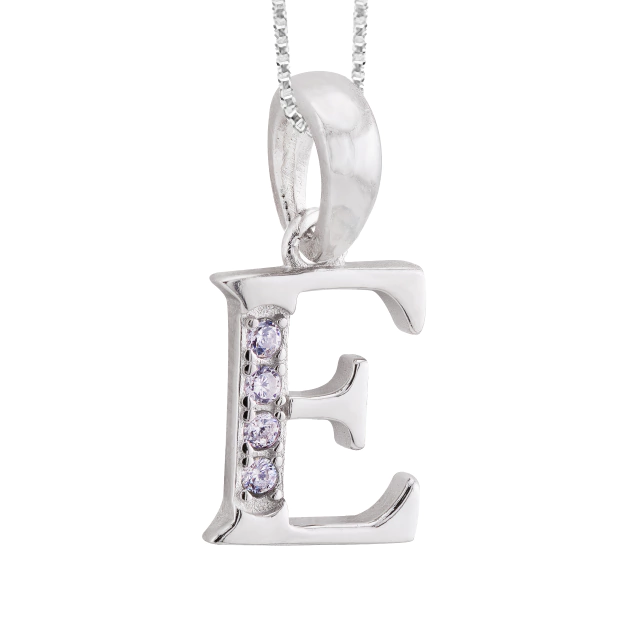 GARGANTILHA P925 VENEZIANA + PINGENTE LETRA CRISTAL (E)