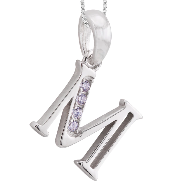 GARGANTILHA P925 VENEZIANA + PINGENTE LETRA CRISTAL (M)