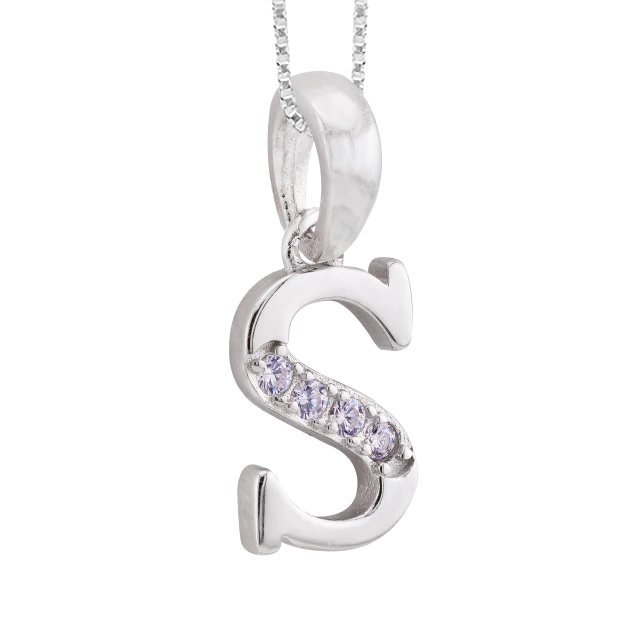 GARGANTILHA P925 VENEZIANA + PINGENTE LETRA CRISTAL (S)