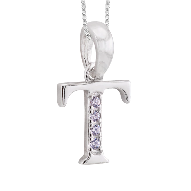 GARGANTILHA P925 VENEZIANA + PINGENTE LETRA CRISTAL (T)