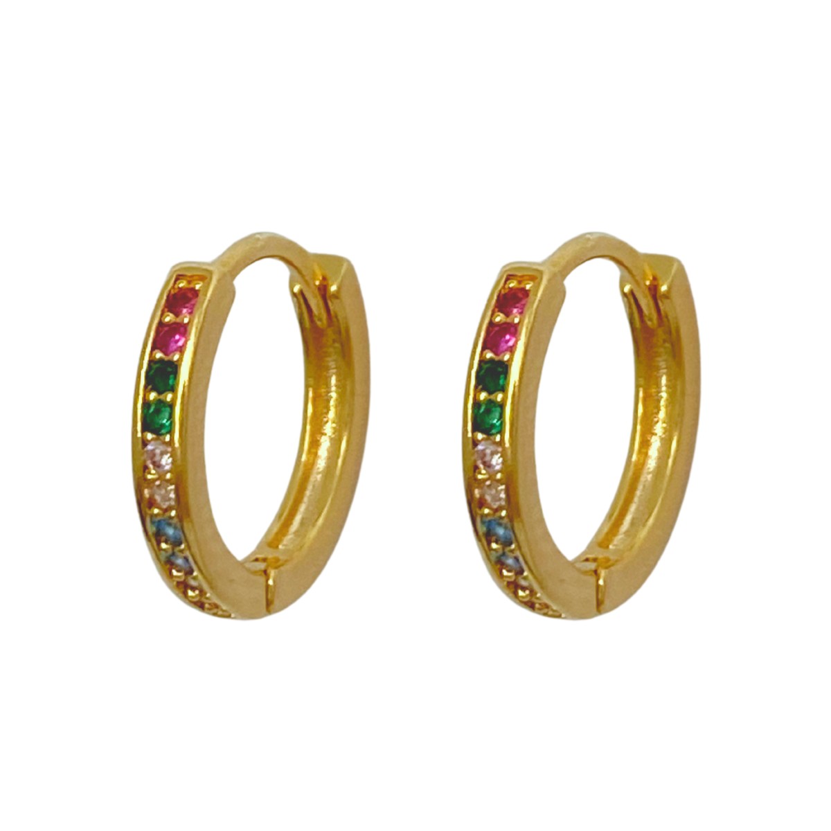 ARGOLA CLICK COLORIDA CRAVEJADA 12MM
