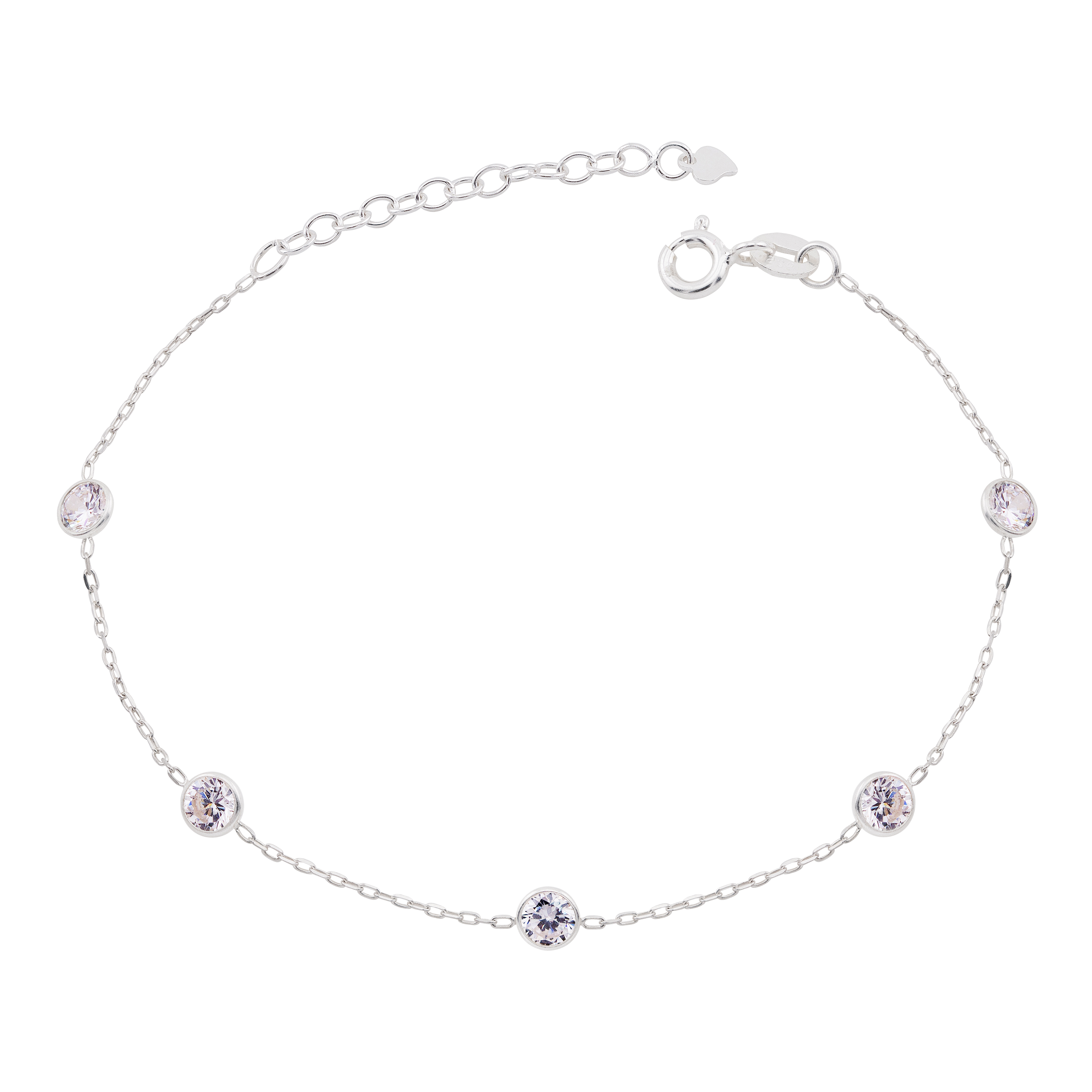 PULSEIRA P925 CARTIER COM PONTO DE LUZ REDONDO CRISTAL 21CM