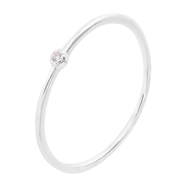 ANEL P925 SOLITARIO COM 1 PEDRA ZIRCONIA CRISTAL 2MM