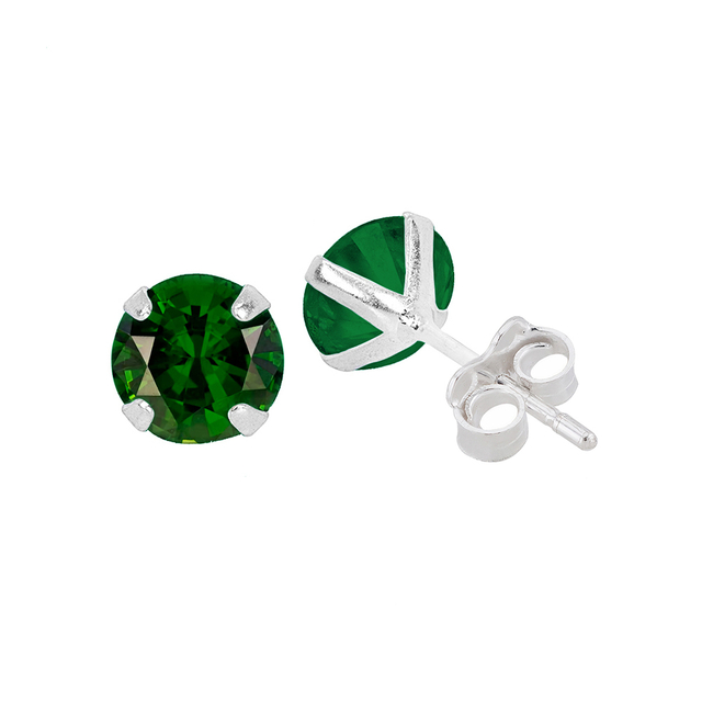 BRINCO PEQUENO P925 ZIRCÔNIA REDONDA VERDE 4MM