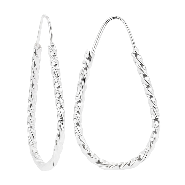 ARGOLA MÉDIA P925 ENCAIXE GOTA TORCIDA 3,4CM