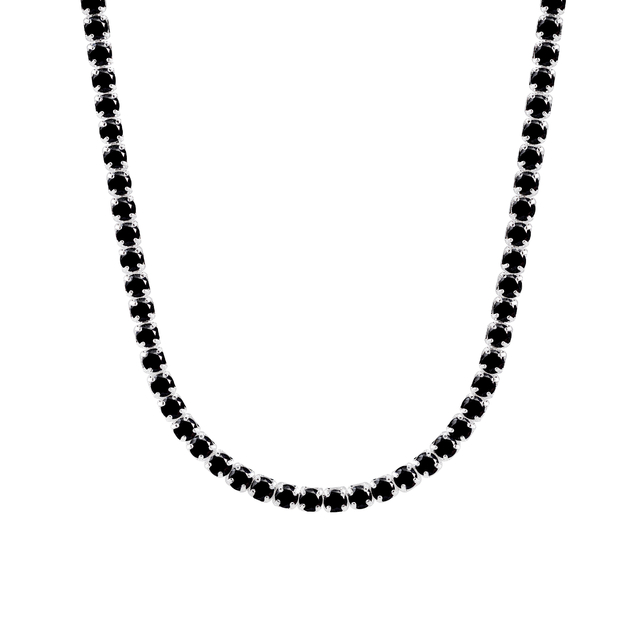 CHOKER P925 RIVIERA ZIRCÔNIA BLACK 33CM + 10CM ALONGADOR