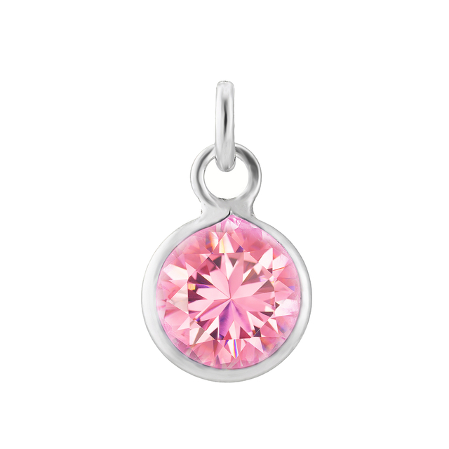 GARGANTILHA P925 VENEZIANA + PINGENTE PONTO DE LUZ ROSA 5MM
