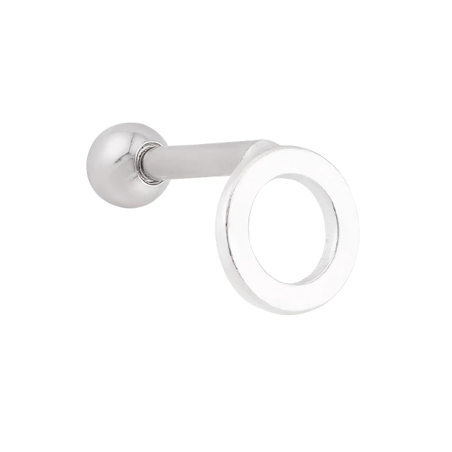 PIERCING P925, E O PINO E TARRACHA EM AÇO CIRURGICO P/ TRAGUS E HÉLICE CIRCULO VAZADO LISO 5MM