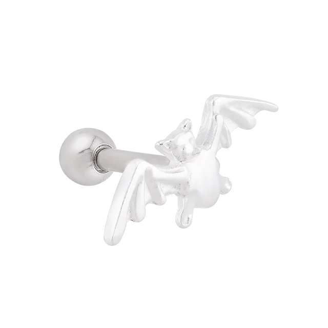 PIERCING P925, E O PINO E TARRACHA EM AÇO CIRURGICO P/ TRAGUS E HÉLICE MORCEGO LISO 5MM