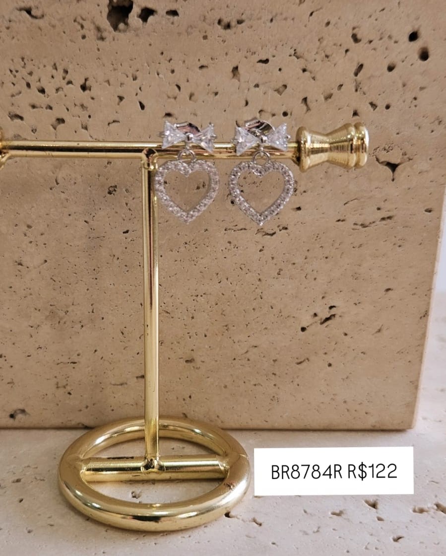 Brinco Coração com Laço