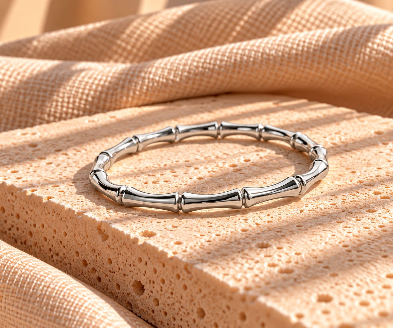 Bracelete Gomos em Aço Inox