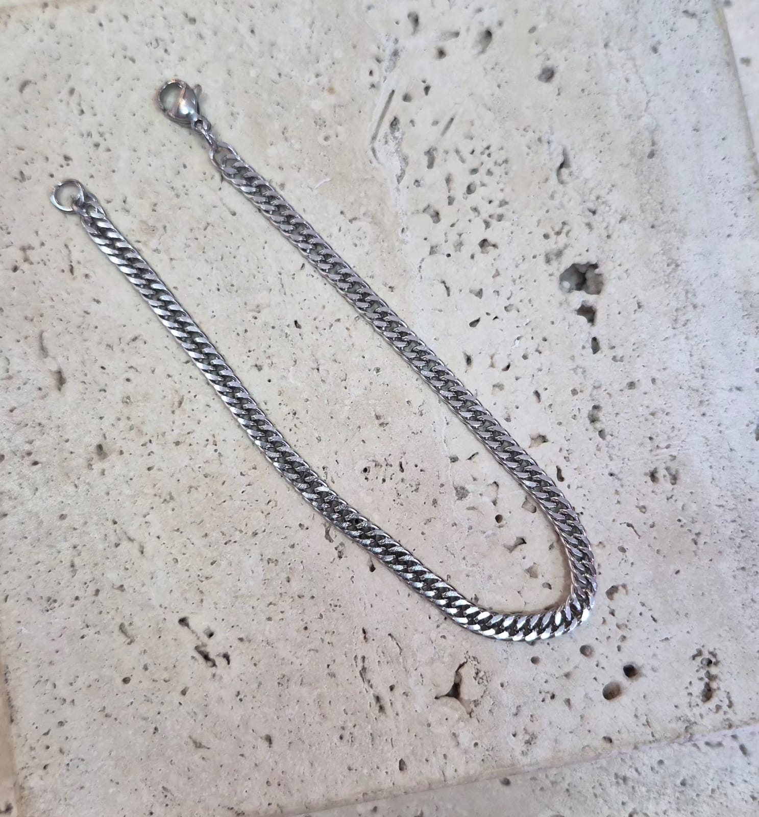 Pulseira Masculina Grumet Dupla Aço Inox 21cm