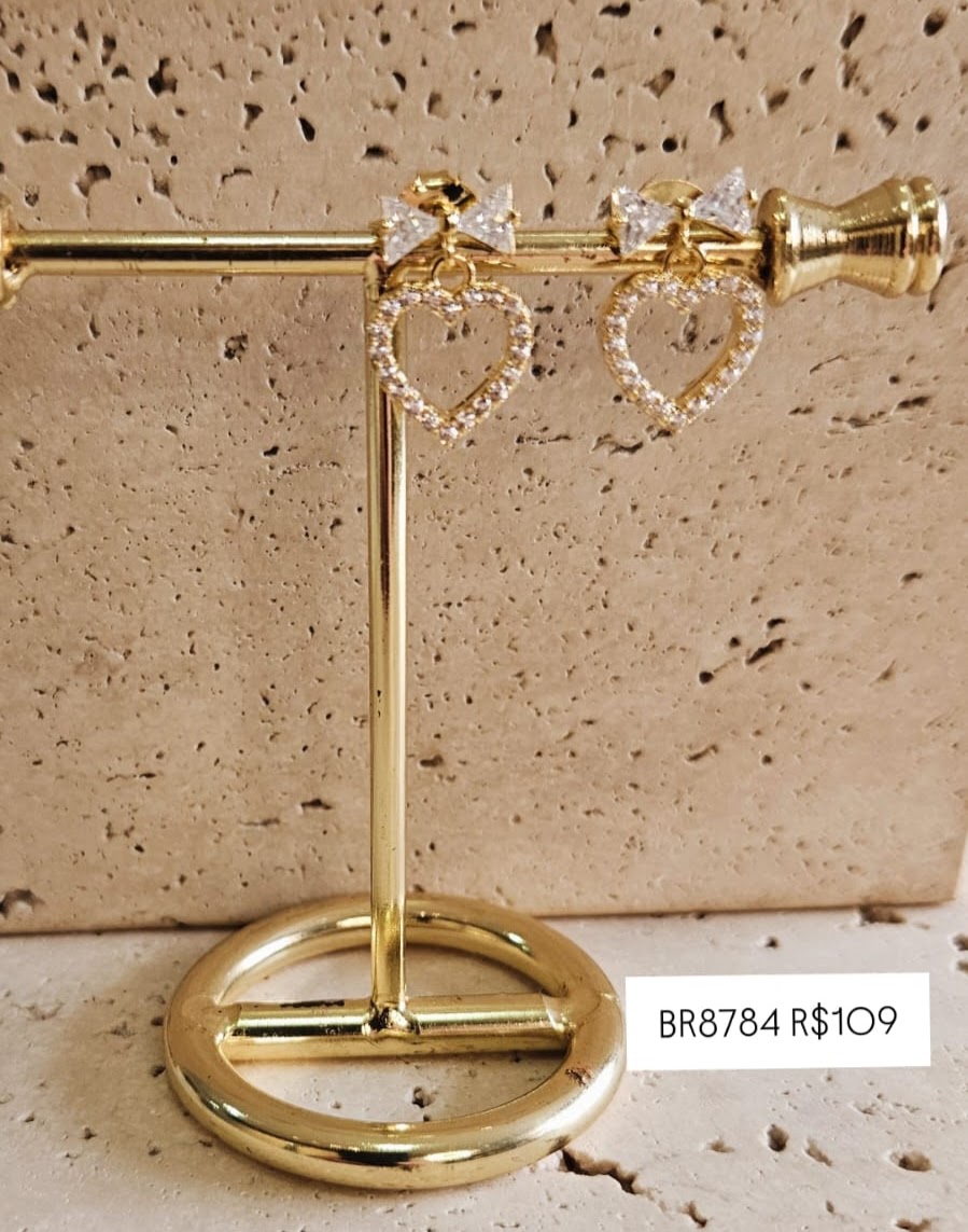 Brinco Coração com Laço