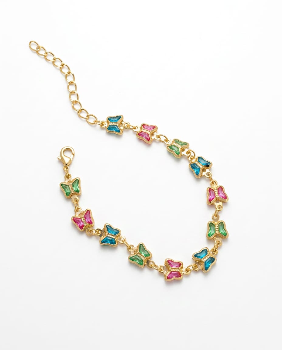 Pulseira Borboletas Coloridas 18cm