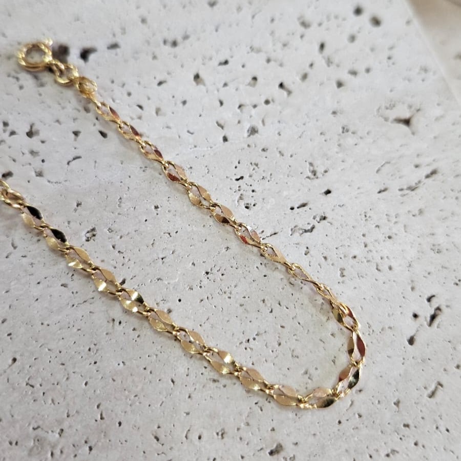 Pulseira Elos Amassadinhos 18cm