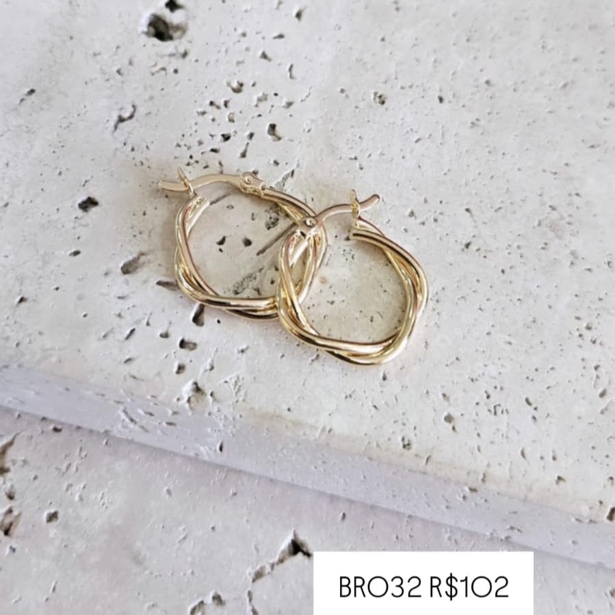Brinco Argola Fio Duplo Trançado Media