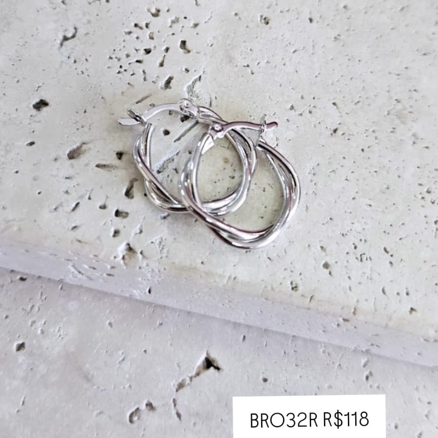 Brinco Argola Fio Duplo Trançado Media