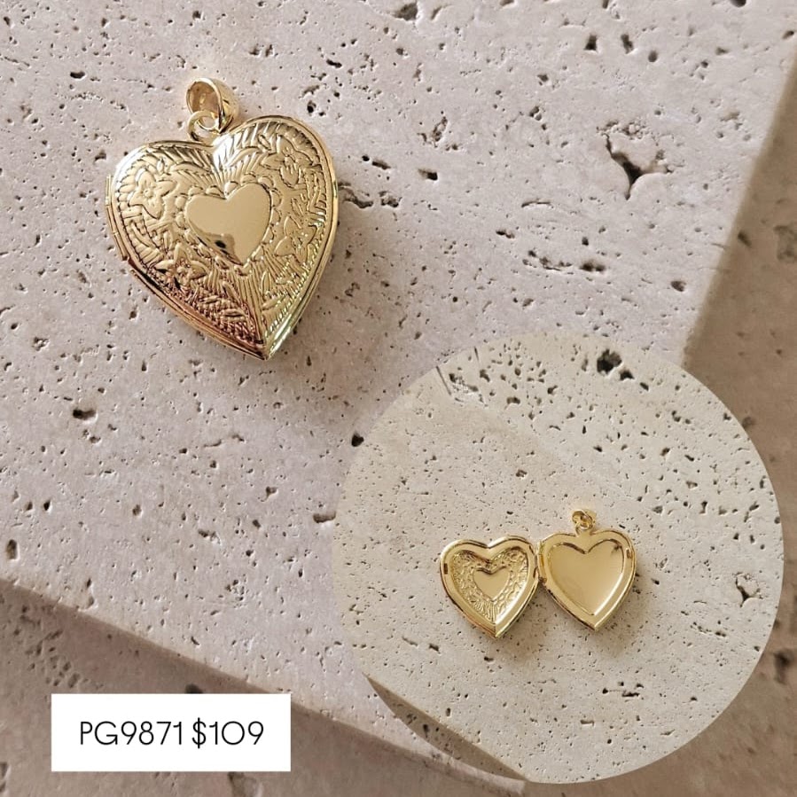 Pingente Relicario Coração com Coração (2,4x2,2cm)