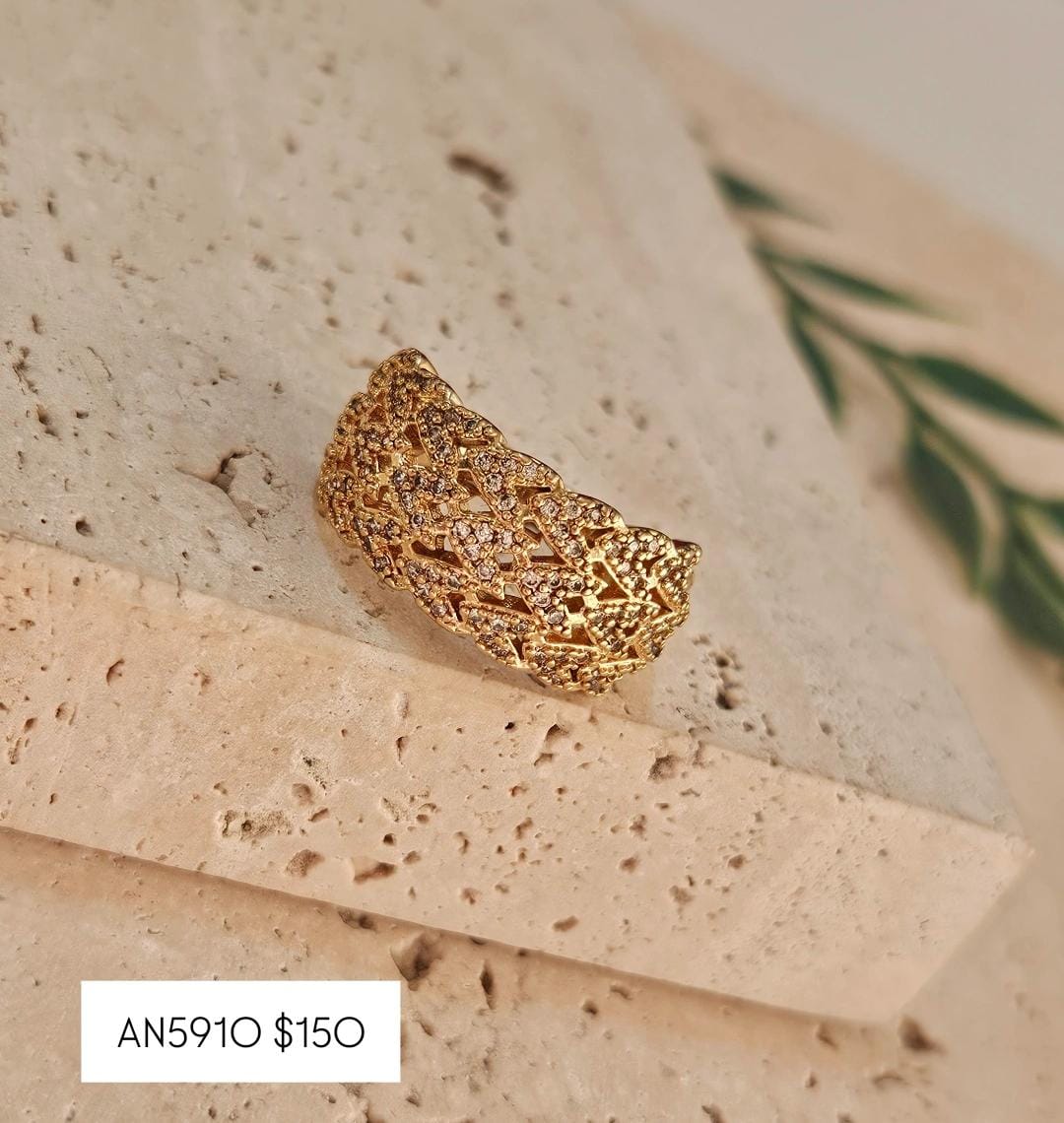 Anel Multicorações Cravejados N19