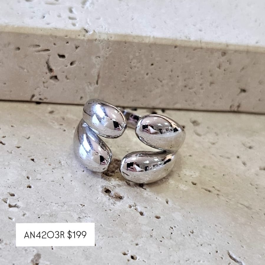 Anel Gotas Duplo Aro Aberto N23