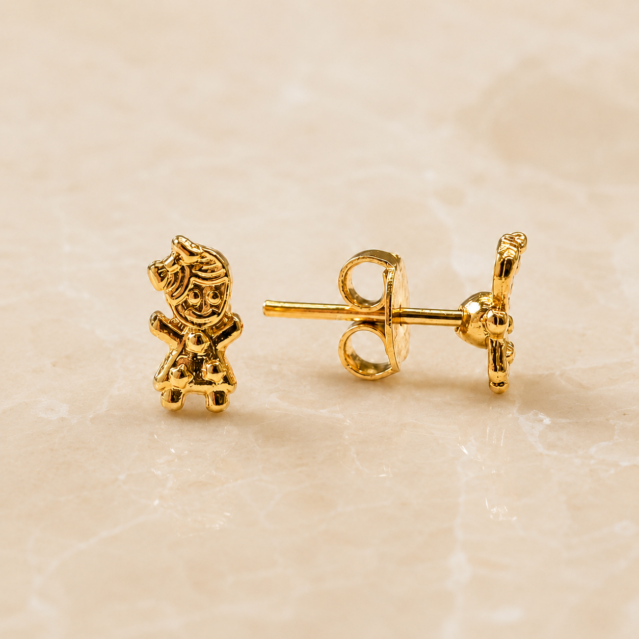 Brinco Menina Banhado a Ouro 18k - 6 mm