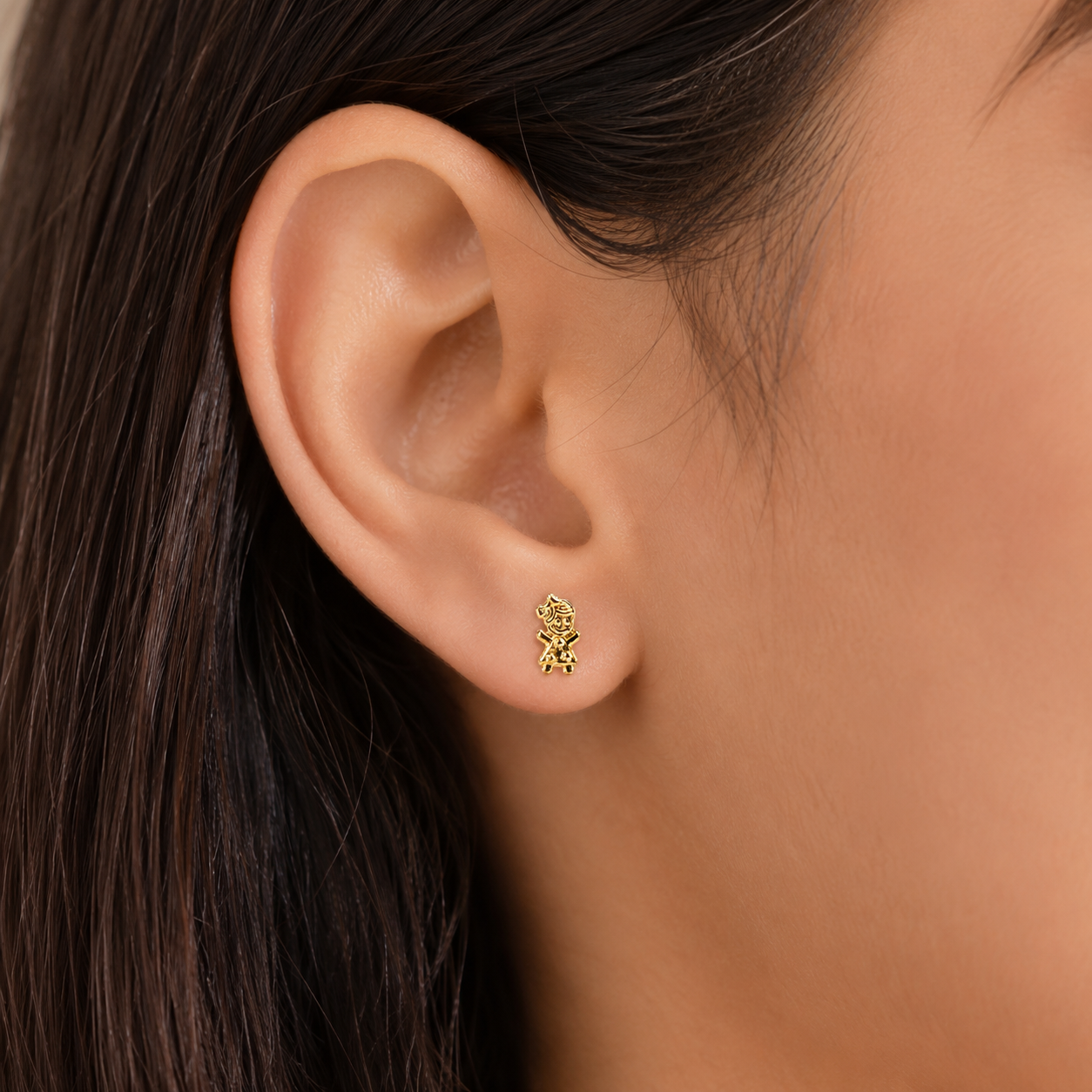 Brinco Menina Banhado a Ouro 18k - 6 mm