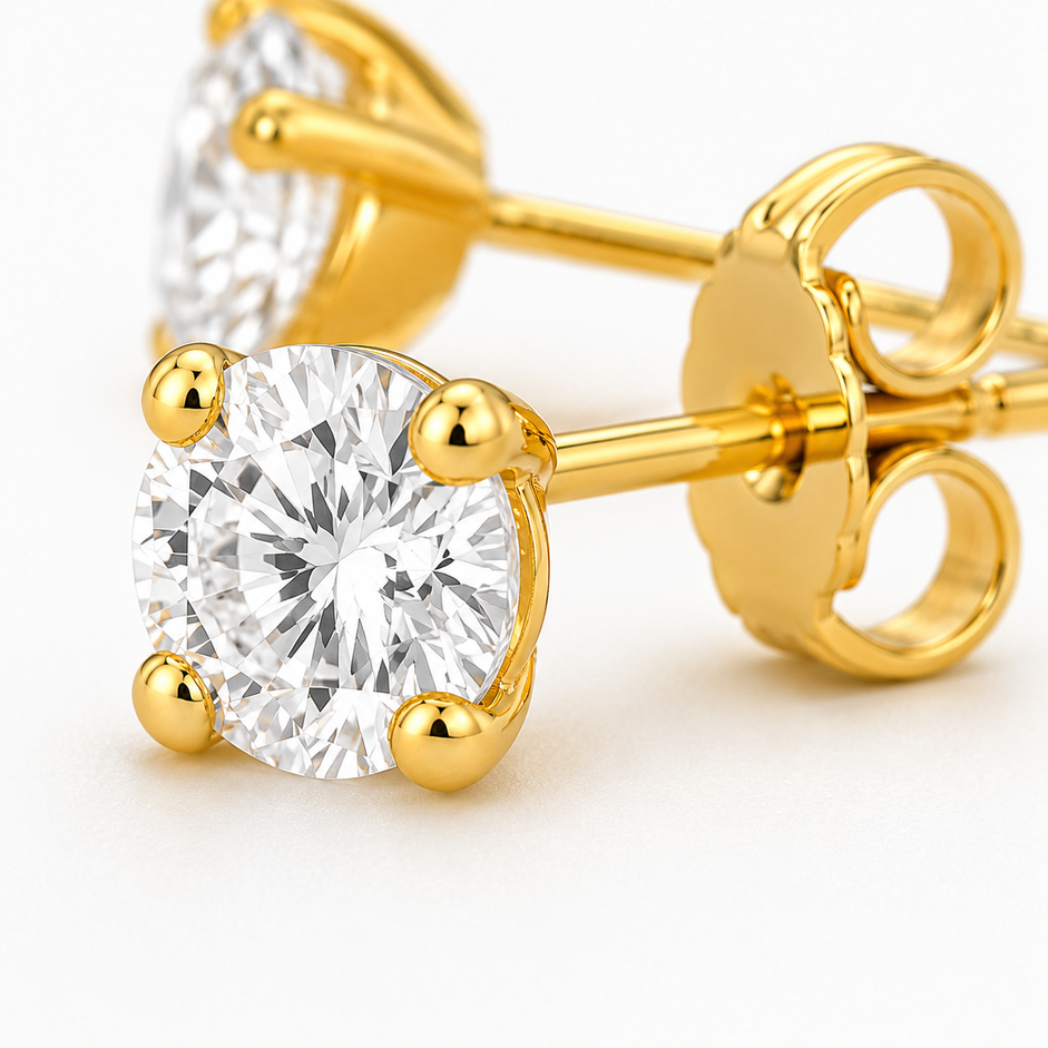 Brinco Ponto de Luz Banhado a Ouro 18K Zircônia - 10mm