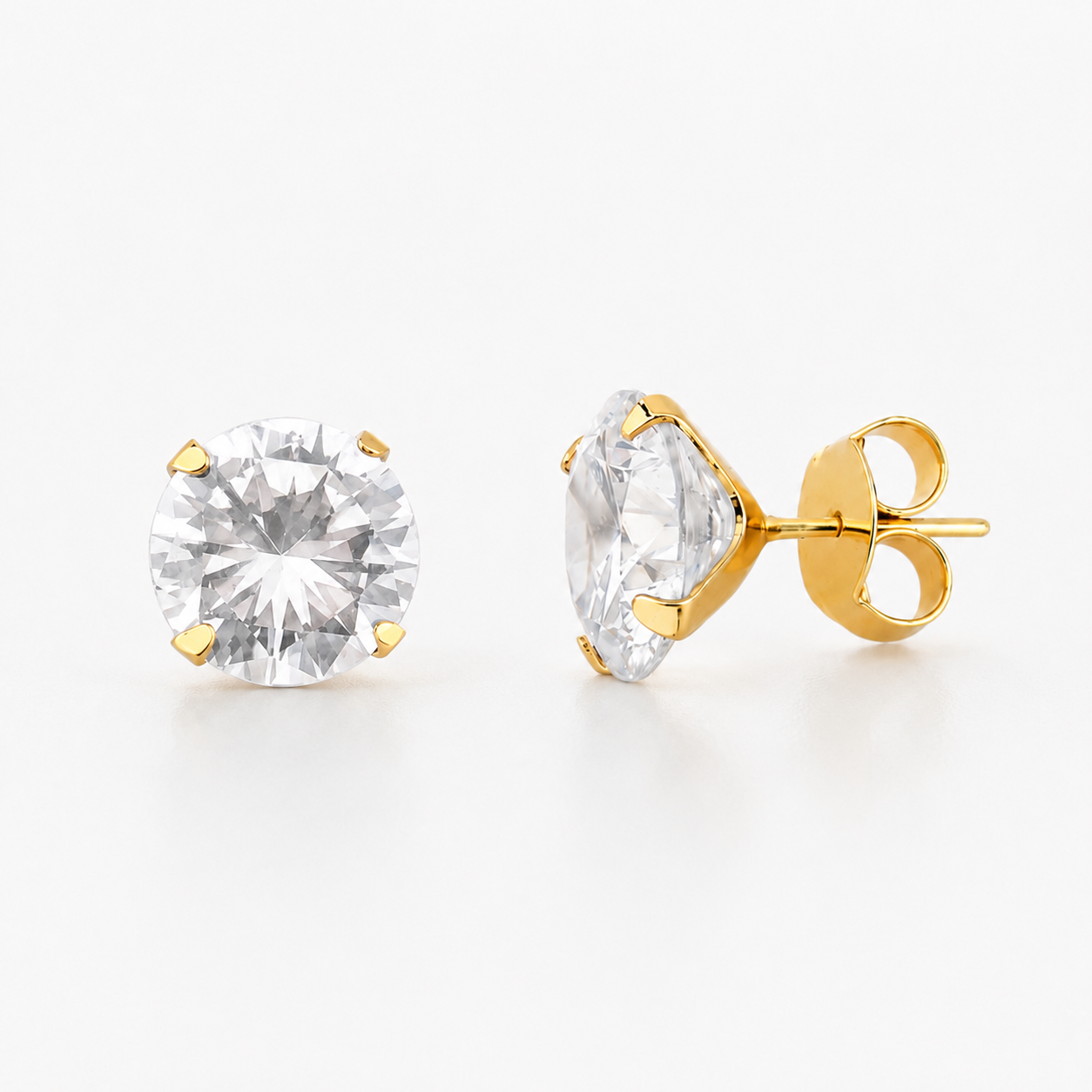 Brinco Banhado a Ouro 18k com Zircônia - 1,2 cm