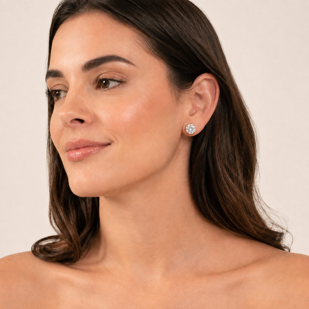 Brinco Banhado a Ouro 18k com Zircônia - 1,2 cm