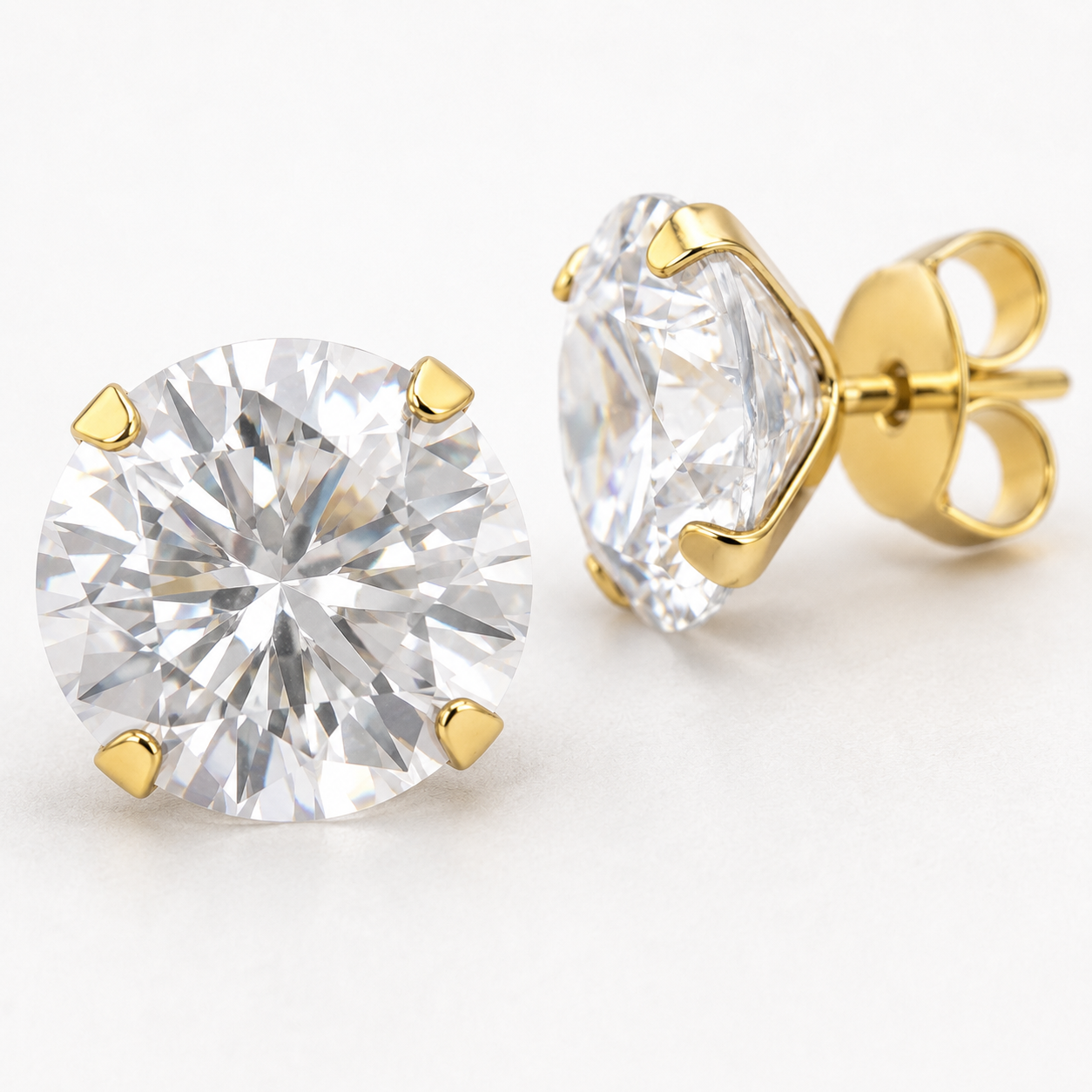 Brinco Banhado a Ouro 18k com Zircônia - 1,2 cm