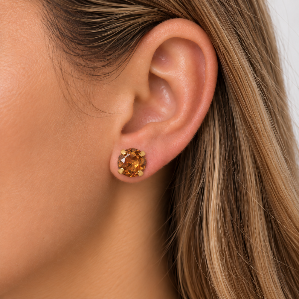 Brinco Ponto de Luz Furta Cor Banhado a Ouro 18k com Zircônia - 10 mm