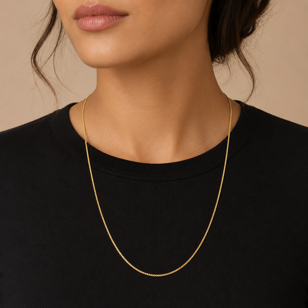 Corrente Veneziana (1mm) Banhada a Ouro 18k - 50 cm