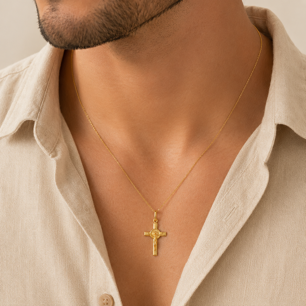 Pingente Cruz Crucifixo Banhado a Ouro 18k
