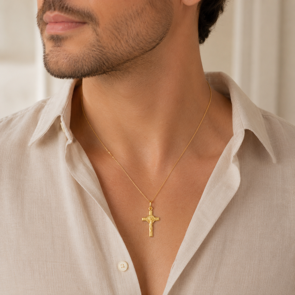 Pingente Cruz Crucifixo Banhado a Ouro 18k